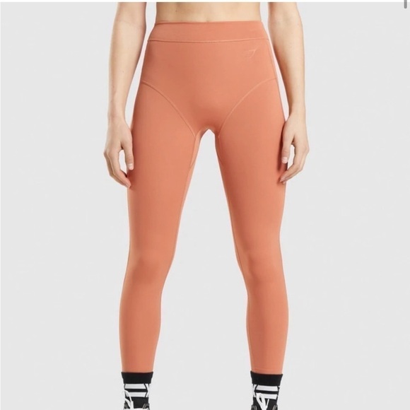 2 for $40 Gymshark Earth  Orange Kendra Kathryn 7/8 Seamless Leggings - Picture 3 of 5